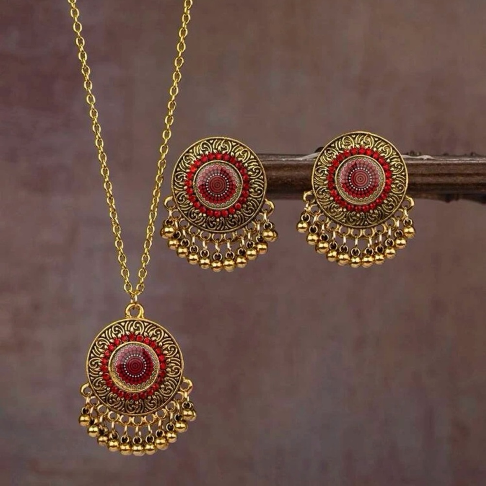 2pc /set Vintage Necklace And Earrings Set